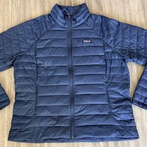 2023 Patagonia Down Sweater Jacket Womens XXL Navy Blue Puffer Coat Great Cond